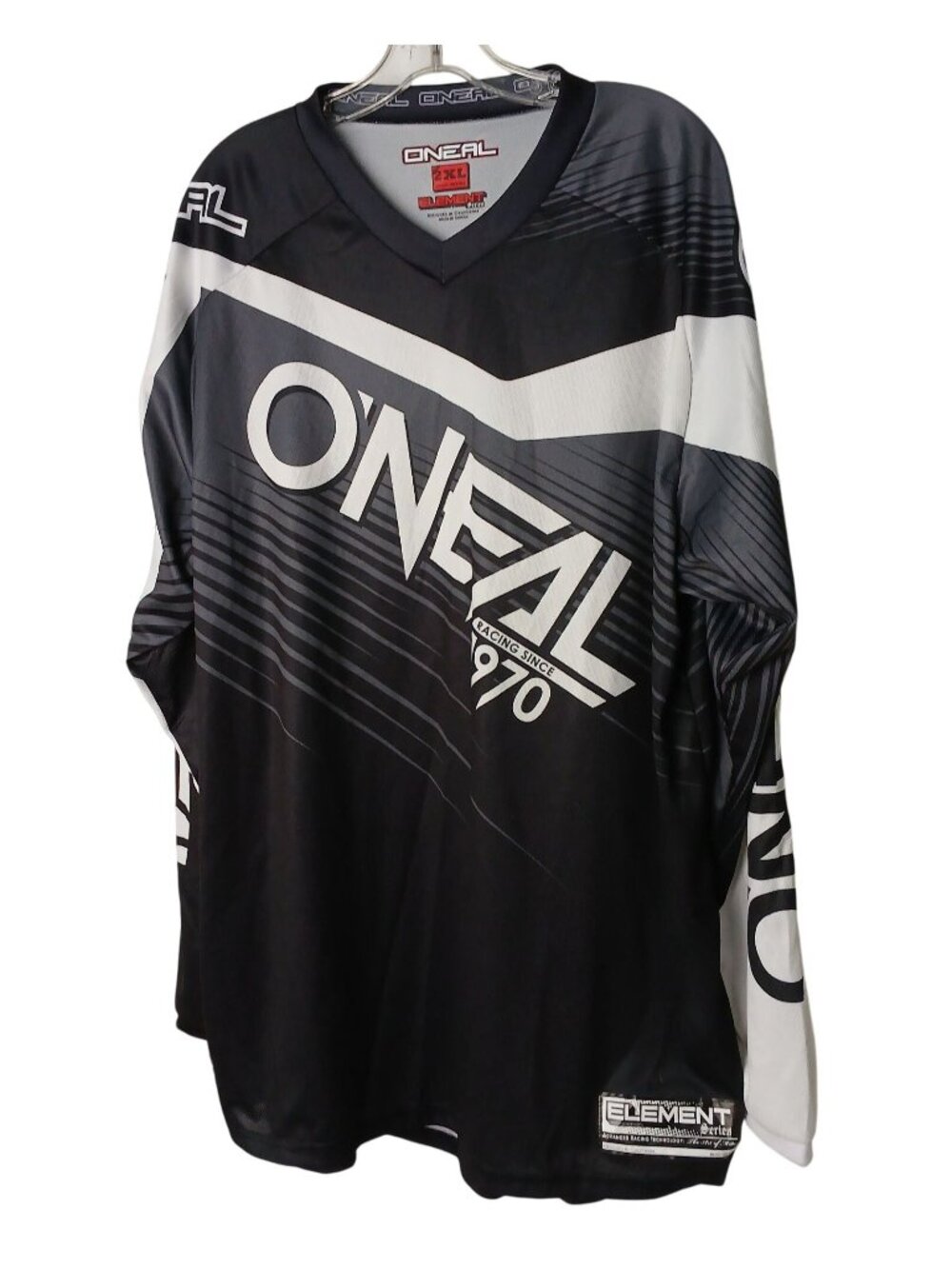 ONeal Element Series 2XL Mens Racing Jersey Advanced Polyester Black/White #L84